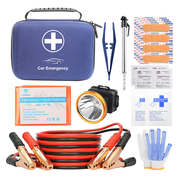 Kit d'urgence pour voiture d'assistance routière, Kit de premiers secours multifonction pour voiture