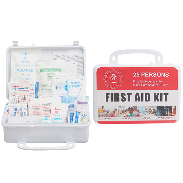 Boîte de premiers secours médicale pour 25 personnes, trousse de premiers secours étanche et portable pour un usage domestique avec approuvé CE