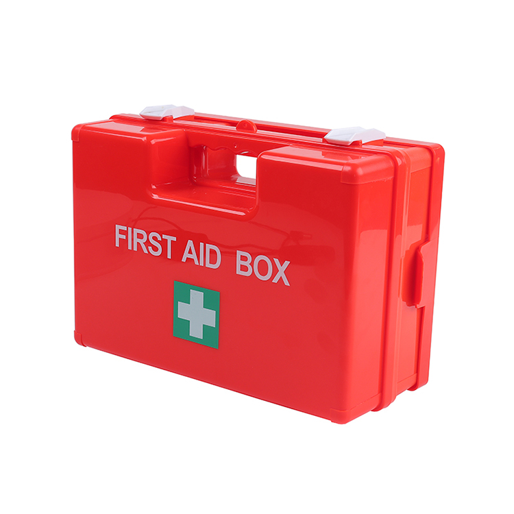 Trousse de premiers secours standard avec contenu conforme à la norme DIN 13157 avec support mural pratique, trousse de premiers secours en vert pour les entreprises, les bureaux et la construction.