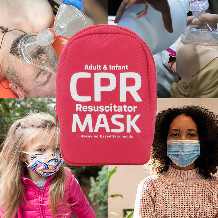 Pack médical de masques de RCR pour adultes et nourrissons, kits combinés, dispositifs de premiers secours, kit scientifique médical d'urgence