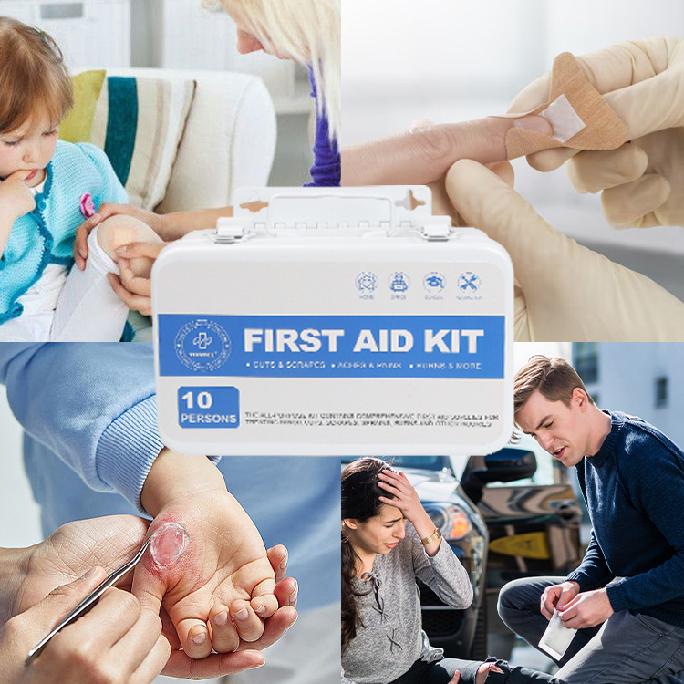 Trousse de premiers soins pour fournitures médicales, boîtier métallique mural de premiers secours sur le lieu de travail, pour usine de cuisine