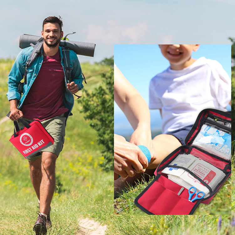 Grande trousse de premiers secours, kits d'urgence de qualité supérieure pour la maison, le bureau, la voiture, l'extérieur, la randonnée, les voyages, le camping, sac de premiers secours médicaux de survie, rouge