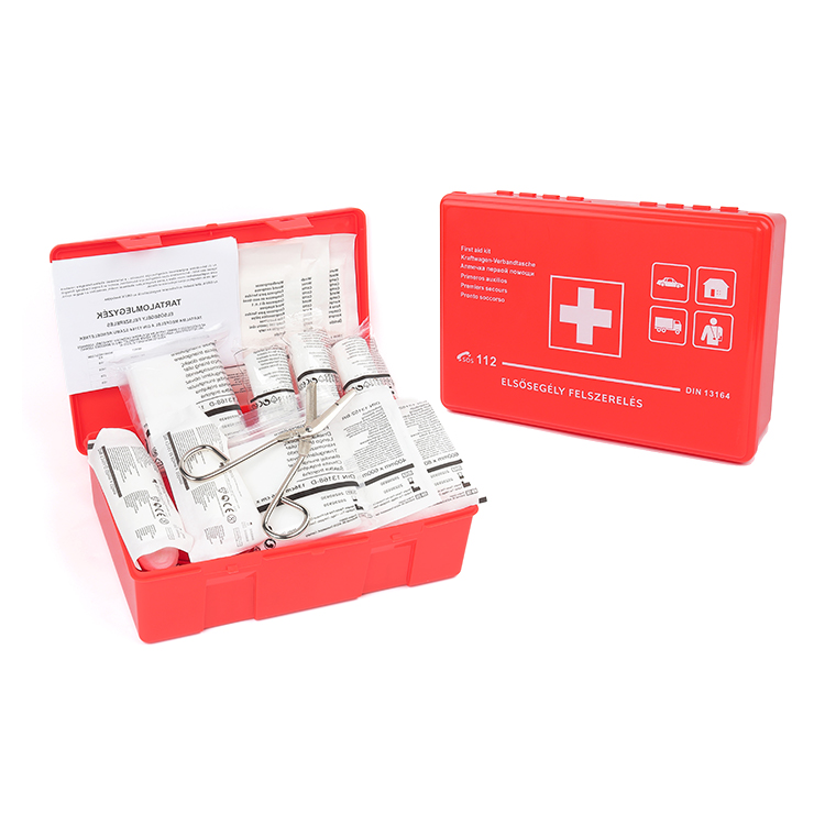 Trousse de premiers secours pour voiture selon la norme actuelle 2025 avec lingettes d'aération - Trousse de premiers secours pour voiture utilisable en Europe - Trousse de premiers secours DIN 13164