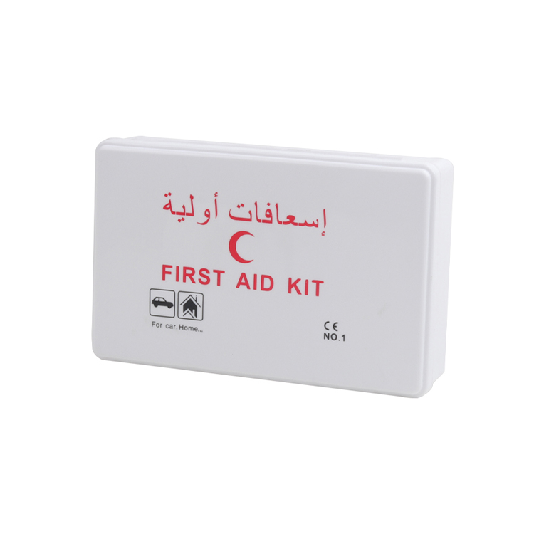 Trousse de premiers secours en plastique blanc avec accessoires, fournitures médicales pour maison, usine et voiture