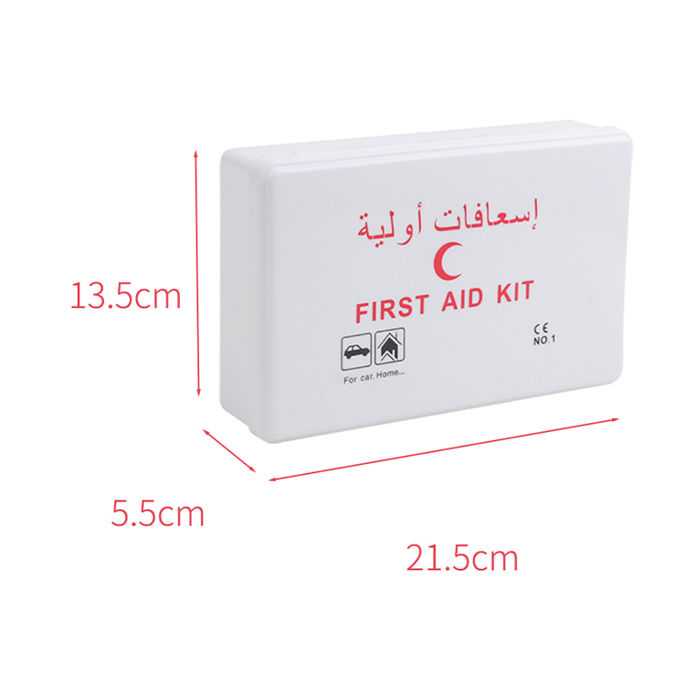 Trousse de premiers secours en plastique blanc avec accessoires, fournitures médicales pour maison, usine et voiture