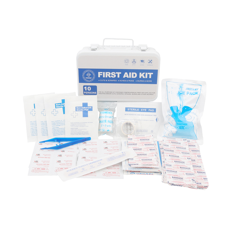 10/25/50 personnes 175 pièces boîte en métal trousse de premiers soins accessoires médicaux de base trousse de premiers soins trousse de premiers soins pour le bureau à domicile en plein air