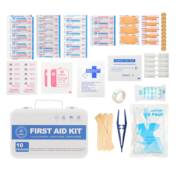 10/25/50 personnes 175 pièces boîte en métal trousse de premiers soins accessoires médicaux de base trousse de premiers soins trousse de premiers soins pour le bureau à domicile en plein air