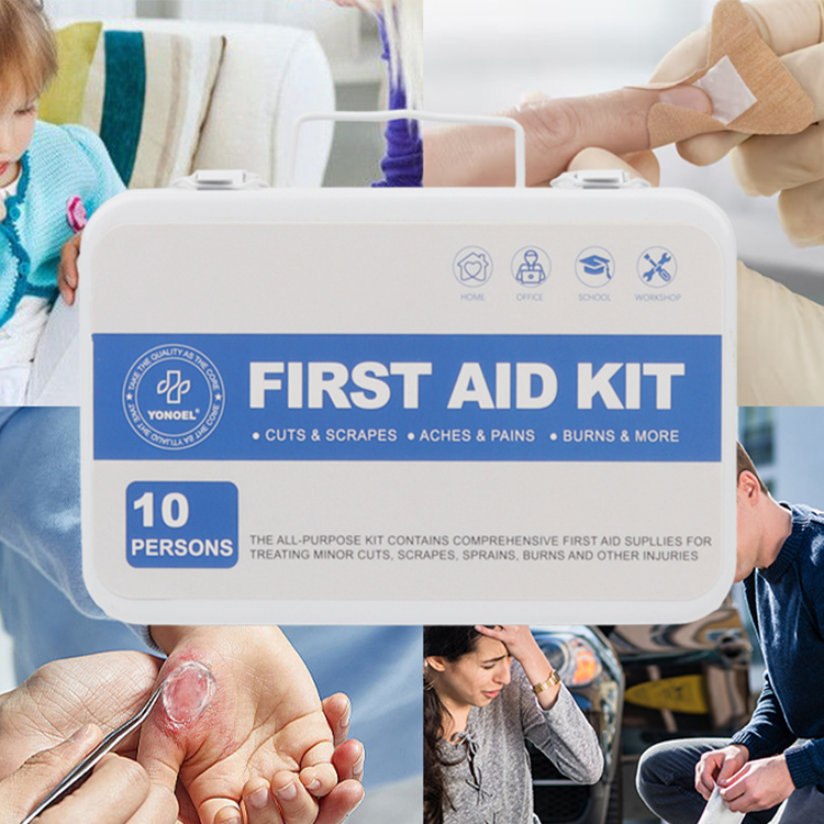 10/25/50 personnes 175 pièces boîte en métal trousse de premiers soins accessoires médicaux de base trousse de premiers soins trousse de premiers soins pour le bureau à domicile en plein air