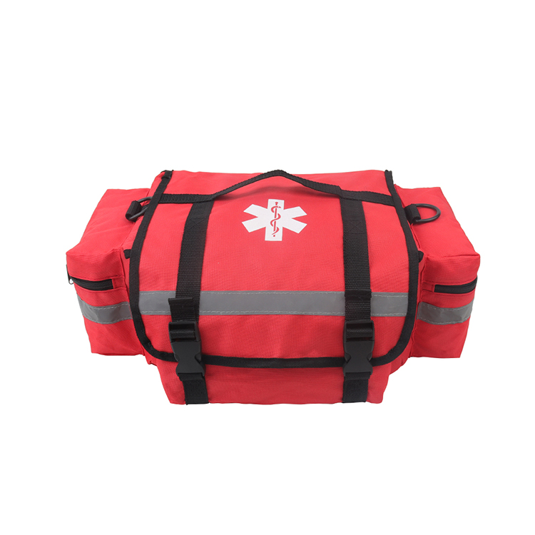 Kit de traumatologie EMT/EMS Professional Essentials entièrement approvisionné pour premiers intervenants | Approuvé HSA/FSA | Sac réfléchissant avec 8 poches et compartiments zippés et plus de 200 fournitures de premiers secours – Orange