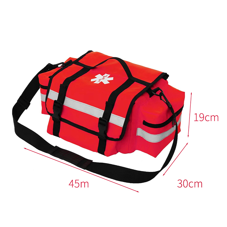 Kit de traumatologie EMT/EMS Professional Essentials entièrement approvisionné pour premiers intervenants | Approuvé HSA/FSA | Sac réfléchissant avec 8 poches et compartiments zippés et plus de 200 fournitures de premiers secours – Orange