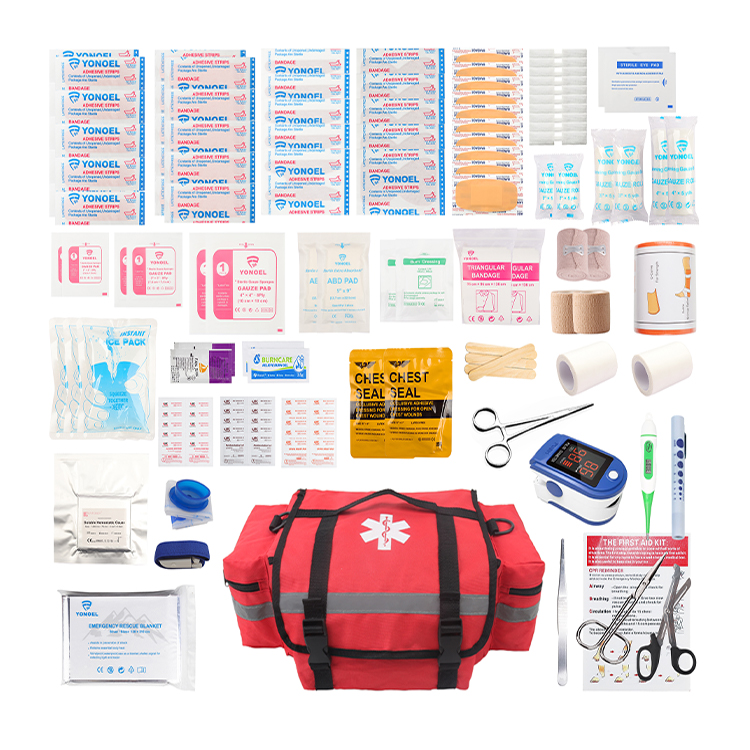 Kit de traumatologie EMT/EMS Professional Essentials entièrement approvisionné pour premiers intervenants | Approuvé HSA/FSA | Sac réfléchissant avec 8 poches et compartiments zippés et plus de 200 fournitures de premiers secours – Orange